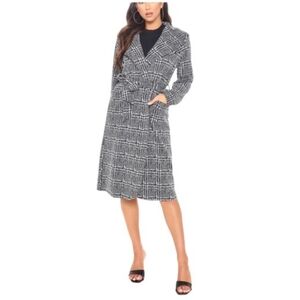 Sugar Rain Chic Plaid Women's Trench Coat In Medium EUC